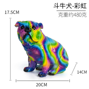 Spot en gros bonne qualité à la main transfert d'eau résine cadeau artisanat <span class=keywords><strong>bouledogue</strong></span> modèles intérieur maison hôtel décoration ornements - Product Image 2