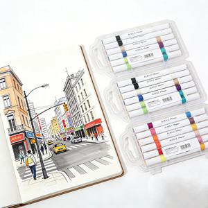 2026 Personalisierte Acrylmarker 24 48 72 Farben Doppelseitige Weiche Pinselspitze Kunstmalstift Marker für DIY-Zeichnungen - Product Image 5