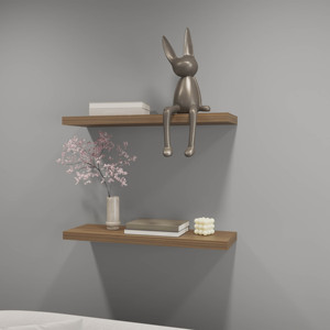 Iva <b>Floating</b> Shelf In Melamine Mahogany <b>Wall</b> Display <b>Shelves</b> - Product Image 1