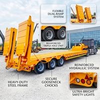 Semi-remorque à plateau surbaissé multi-essieux pour camions lourds, transport de conteneurs, marque Dingtu, charge utile personnalisable