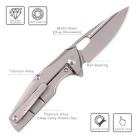 Couteau de poche EDC pliable tactique de survie pour le camping et la randonnée en plein air, lame en acier M390 OEM, manche en alliage de titane, avec clip
