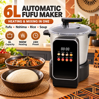Mesin Pembuat Fufu 6L Swallow Maker dengan Panel Sentuh Digital dan Fungsi Penghangat Otomatis 24 Jam untuk Fufu, Banku, dan Tepung Singkong
