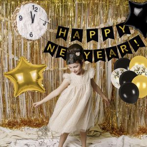 Set <span class=keywords><strong>di</strong></span> 36 Pezzi Kit Arco <span class=keywords><strong>di</strong></span> <span class=keywords><strong>Palloncini</strong></span> Felice Anno Nuovo 2 Metri Tenda Dorata per Decorazioni Festa Capodanno 2026 - Product Image 6