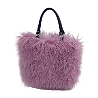Sac fourre-tout en fourrure d'agneau moelleuse tendance, grande capacité, sac à bandoulière doux pour femme, sac en fourrure de Mongolie