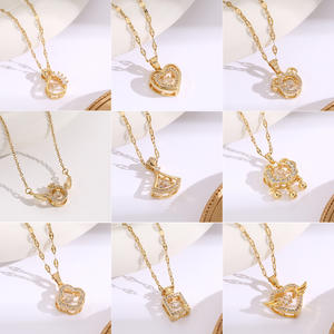 תכשיטי אופנה ליום האהבה, תליון לב 520 נייד וחמוד משובץ זירקון לנשים - Product Image 4