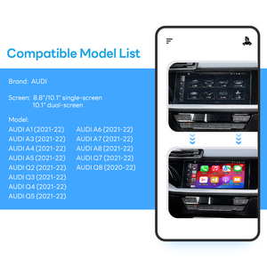 Retrofit Wireless CarPlay e Android Auto per <span class=keywords><strong>Audi</strong></span> A1 A3 Q2 Q3 <span class=keywords><strong>Q4</strong></span> 2021-2022, Unità Principale da 8.8 e 10.1 Pollici, Tempo di Avvio Ridotto - Product Image 3