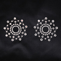 Cache-tétons jetables pour femmes, en forme de diamant, avec strass en cristal, autocollants pour les mamelons