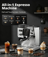 Nouvelle arrivée, machines à expresso semi-automatiques 20 bars, contrôle précis de la température NTC+PID, machines à expresso commerciales avec moulin