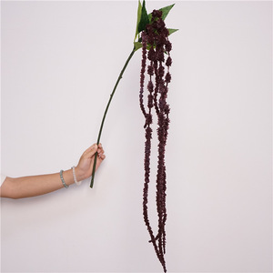 <span class=keywords><strong>Flor</strong></span> de <span class=keywords><strong>Amaranto</strong></span> de Cola Larga con Bayas Decorativas, Decoración para Bodas y Hogar, Ligera, para Interiores AFL014 - Product Image 2
