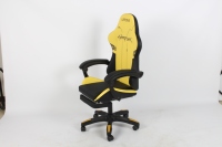 Fauteuil de jeu tournant minimaliste moderne 4D accoudoir en acier inoxydable cuir synthétique PU haute qualité pour la maison et le bureau