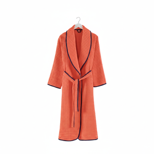 Albornoz con cuello chal de gofres de algodón 100% para hombres y mujeres, bata de Spa de Hotel de algodón turco de lujo, ropa de descanso Unisex absorbente suave - Product Image 2