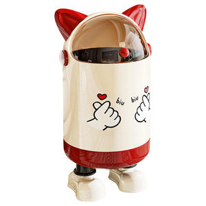 Poubelle de maison créative et épaissie, style dessin animé, pour salon, chambre d'enfant, cuisine, avec couvercle - Product Image 5
