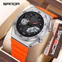 Montre sport SANDA New 6200, alarme, lumière LED, montre numérique, montre à quartz pour homme, mode, 50 m étanche