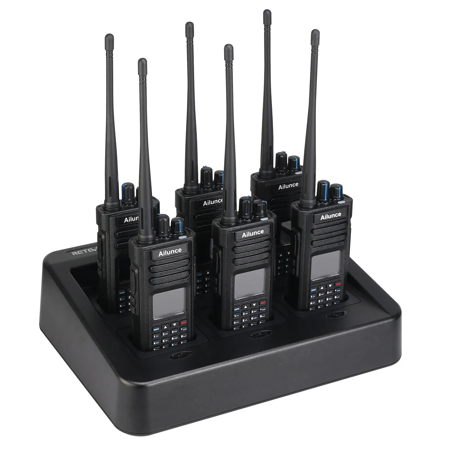 TSSD HD1 C9059J RT29 DMR Digital Walkie Talkie Ham Radio 6PCS 6 pack Amateur GPS UV Dual Band + Six Way Multi Unit Charging Slot