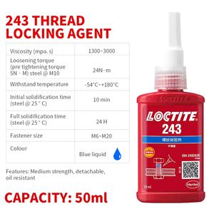 Çin üreticisi doğrudan satış 50ml loctite 243 263 272 277 diş kilitleme maddesi yüksek sıcaklık dayanımı diş kilitleyici - Product Image 2