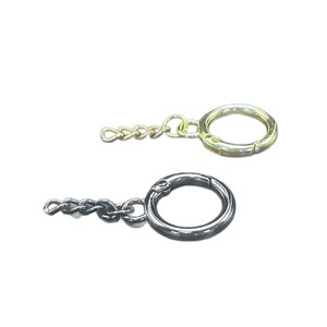 Zinc Alloy Spring <b>Ring</b> <b>Key</b> Chain 26mm Round Metal DIY Jewelry Hardware <b>Accessory</b> - Product Image 2