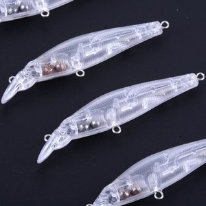 Señuelo de Pesca Flotante Transparente S-0726 de 88mm y 7g, sin Pintar, Cuerpo de Plástico Duro, Tipo Minnow - Product Image 4