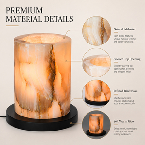 Natural Alabaster Table Lamp Translucent Stone Ambient nights <b>Light</b> for Bedroom Living Room Hotel Bedside lamp OEM ODM Factory - Product Image 3