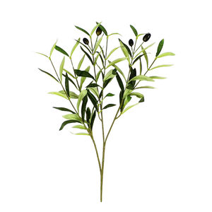 Branches d'<span class=keywords><strong>olivier</strong></span> artificielles en plastique en <span class=keywords><strong>pot</strong></span>, avec feuilles vertes et <span class=keywords><strong>tige</strong></span> de 45 cm, durables, vente en gros - Product Image 1