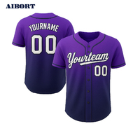 Aolan Jersey bisbol gradien kustom, seragam sublimasi nomor nama dibuat sesuai pesanan untuk Teamwear