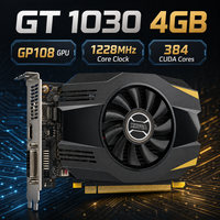 Carte graphique GT1030 4 Go GDDR5 64 bits avec refroidissement par ventilateur / sorties DVI/VGA PCI Express pour PC de bureau et jeux - Nouveau