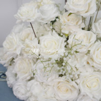 Chemin de plancher de fleurs de mariage blanc personnalisé pour centre de table grand événement décoration d'allée arrangement de fleurs en soie