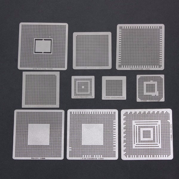 10pcs Heat Directly Rework BGA Reball Reballing Stencils Template For XBOX360 PS3 Chip Repair
