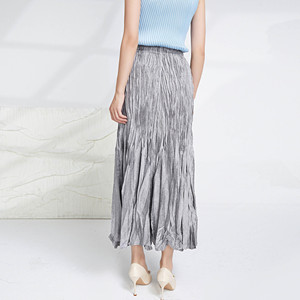 Abbigliamento moda donna di <span class=keywords><strong>alta</strong></span> qualità elegante <span class=keywords><strong>vita</strong></span> <span class=keywords><strong>alta</strong></span> 100% poliestere gonna lunga <span class=keywords><strong>a</strong></span> pieghe gonna lunga stile Casual - Product Image 6