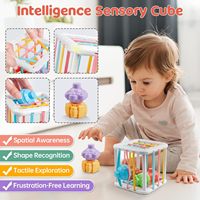 Jouet éducatif pour bébés de 0 à 2 ans, blocs de construction en caoutchouc souple, boîte sensorielle de correspondance numérique, boîte de combinaison
