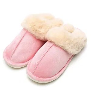 Розовые Тапочки с хлопковой стелькой; Осенне-зимняя хлопковая обувь; Домашние тапочки; Удобная обувь с открытым носком; Шлепанцы без задника с открытыми пальцами