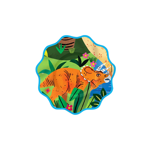 Ensemble de vaisselle jetable pour fête d'enfants sur le thème des dinosaures DAMAI, assiettes, serviettes et gobelets en papier - Product Image 3