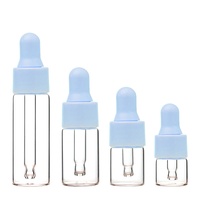 Flacons compte-gouttes en verre vides, petits et transparents, avec bouchon coloré, pour huiles essentielles, sérums, emballages cosmétiques, vente en gros