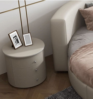 Lit rond au design simple, taille King et Queen, en tissu, double, moderne, luxueux, pour adultes, pour la maison, l'hôtel, la chambre à coucher, meubles