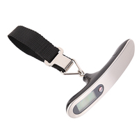 Balance de voyage numérique portable en acier inoxydable avec écran LCD, précision 50 kg/10 g, alimentée par piles bouton
