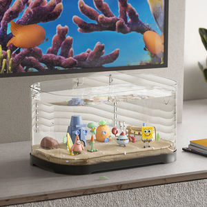 Acquario Rettangolare Quadrato da Tavolo in Vetro con Pompa dell'Acqua, Illuminazione per Piante, Eco-Compatibile, Ultra Silenzioso, 32L, Accessori per Soggiorno - Product Image 5