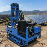 Foreuse hydraulique rotative diesel sur chenilles pour puits d'eau, haute rigidité, profondeur max. 200 m, pour utilisation en forage