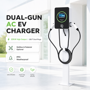 Chargeur EV AC 14 kW certifié GB/T TUV, borne de recharge murale à double connecteur pour parking commercial - Product Image 4
