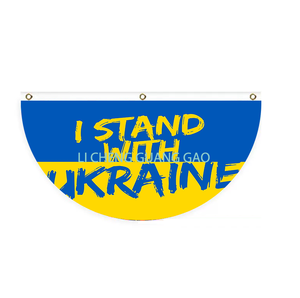 Drapeau éventail de la <span class=keywords><strong>Tanzanie</strong></span> avec boucle en cuivre, drapeau semi-circulaire, en polyester, pour décoration murale de cour ou de fête - Product Image 2