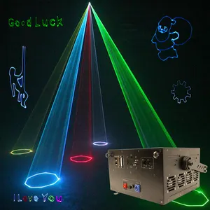 Luz laser de animação rgb, 2w 3w 5w ilda 3d, sistema de palco de varredura, programável, laser de animação