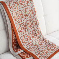 Leichte Luxus-Strick decke im skandi navis chen Stil Weiches und warmes Winter acryl für Schlafzimmer-Sofa bezug mit Jacquard-Muster
