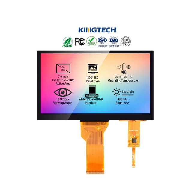 Kingtech OEM RGB 7inch 800*480 Sunlight Readable Capacitive Driver Board Industrial Control&Vehicle Touch Screen TFT LCD Module