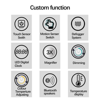 Miroir LED de luxe anti-buée tactile pour salle de bain avec chauffage, miroir intelligent pour projets de villas et d'hôtels