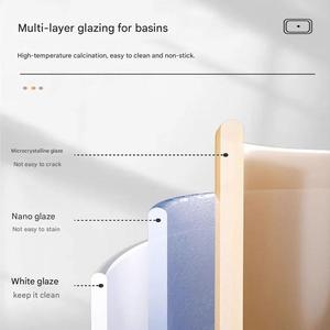 Nouvelle conception créative, <span class=keywords><strong>lavabo</strong></span> de salle de bain en céramique rond à poser, <span class=keywords><strong>lavabo</strong></span> moderne de luxe, <span class=keywords><strong>lavabo</strong></span> profond et artistique - Product Image 3