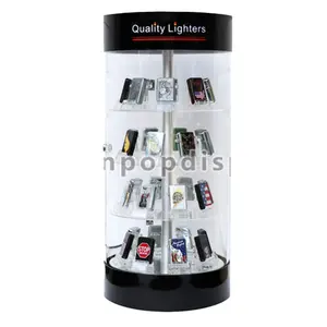 Creative 4-Shelves Counter Top Acrylic Spinner Lighter Upright Showroom Displays Cases For Sale