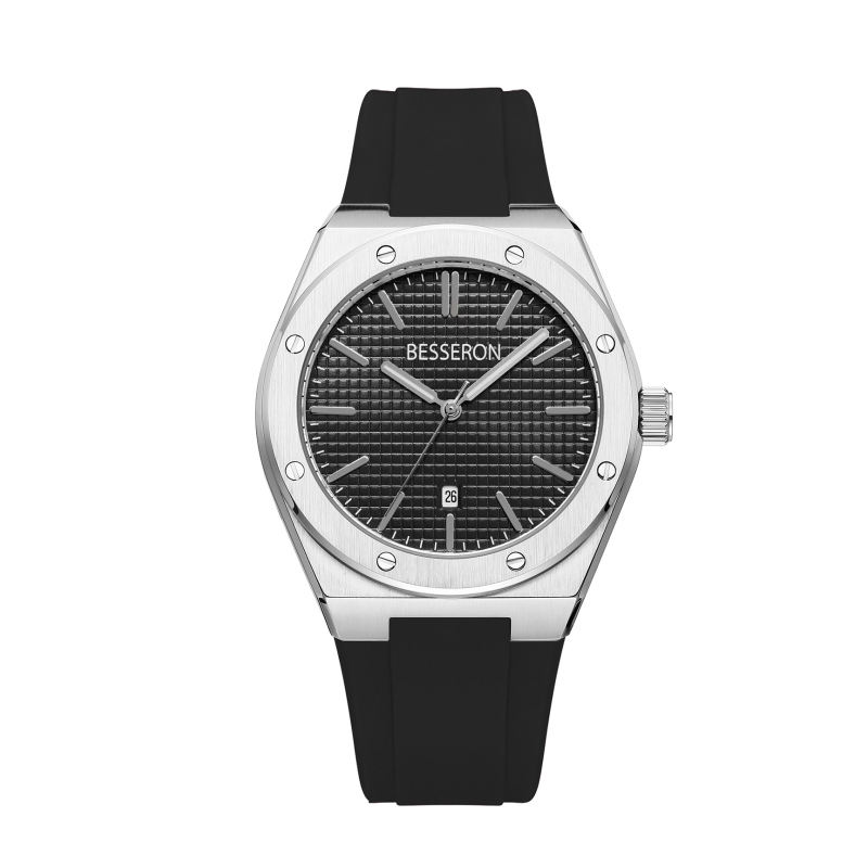 Black rubber band watch