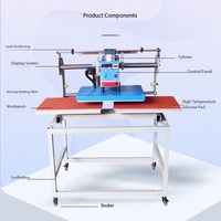Machine de transfert textile industrielle avec plateau supérieur coulissant et gorge en U pour une impression de vêtements efficace