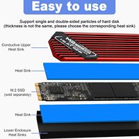 Кулер ASTARON из алюминия с ЧПУ для M.2 SSD 2280, тонкий, с нано-теплопроводящей прокладкой (0,5 мм/1 мм), NVMe, двусторонний, для ПК/PS5/игровых ноутбуков