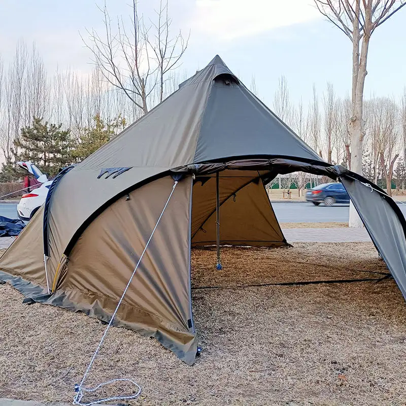 Logo personalizzato impermeabile 2-4 persone una camera da letto un soggiorno tenda da campeggio all'aperto