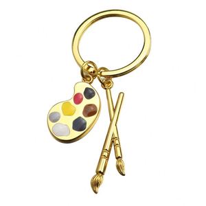 Llavero Personalizado de Aleación de Zinc con Diseño Vintage, Grabado con Paleta de Colores, Pinceladas Pintadas a Mano, Impresión UV - Product Image 6
