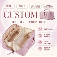 Trousse de Toilette de Voyage Personnalisée Gonflable pour Femmes, Étui à Maquillage à Ouverture à 180 Degrés, Étanche et Léger, Vente en Gros, Fabrication OEM